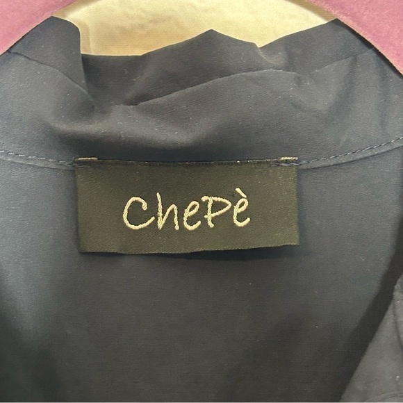 Chepè Navy Blue Cotton Button Down Lagenlook Maxi Dress - Picture 8 of 15